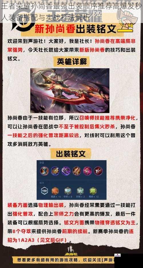王者荣耀孙尚香最强出装顺序推荐高爆发秒人装备搭配与实战打法解析