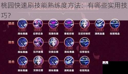 桃园快速刷技能熟练度方法：有哪些实用技巧？
