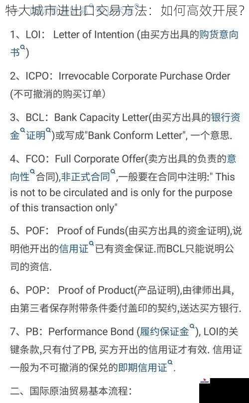 特大城市进出口交易方法：如何高效开展？