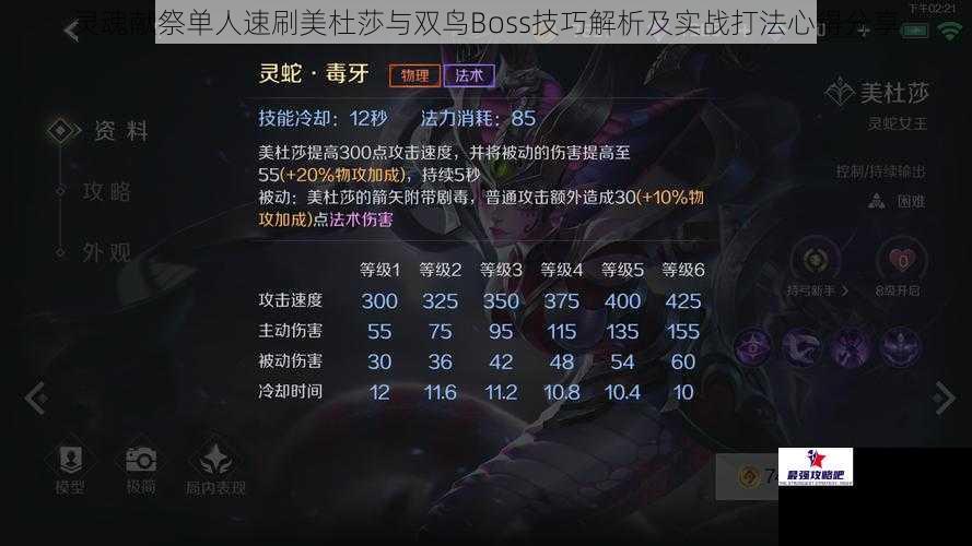 灵魂献祭单人速刷美杜莎与双鸟Boss技巧解析及实战打法心得分享