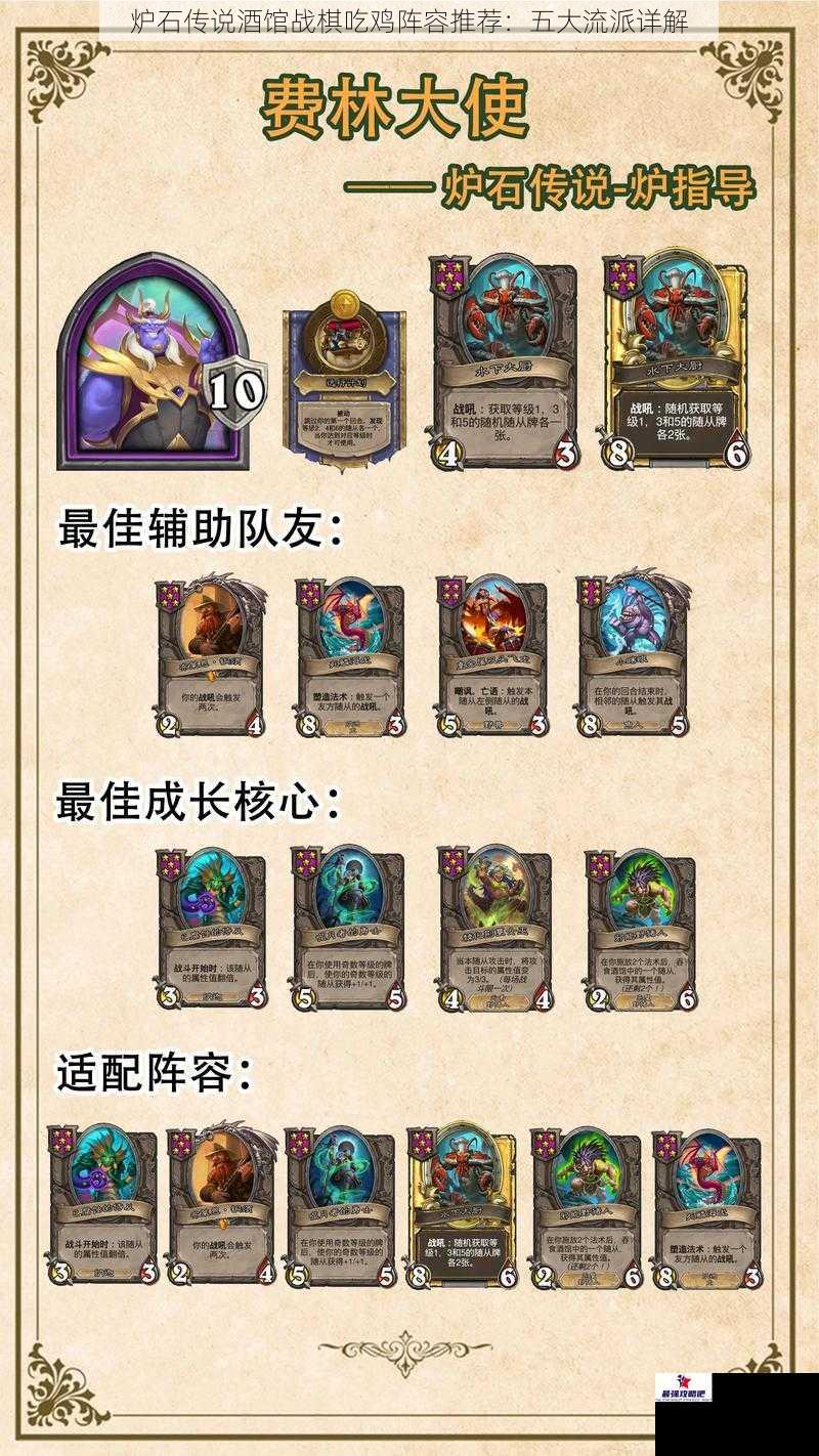 炉石传说酒馆战棋吃鸡阵容推荐：五大流派详解