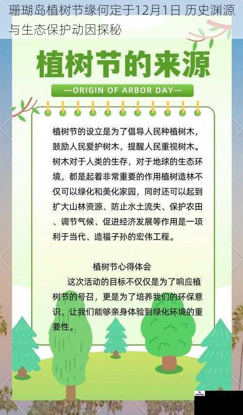 珊瑚岛植树节缘何定于12月1日 历史渊源与生态保护动因探秘